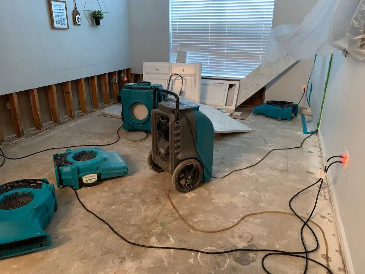 Dehumidifier in flood-cut room for Water Extraction & Removal in Haddon